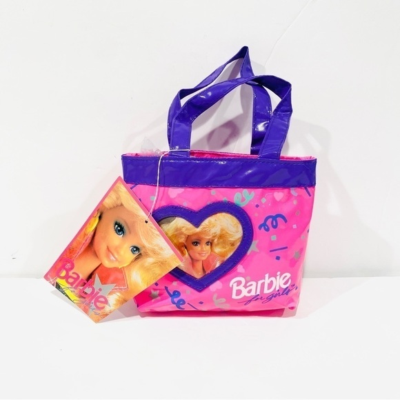 NWT Vintage 1991 Barbie Confetti Print Mattel Pyramid Mini Purse Handbag - Picture 1 of 4